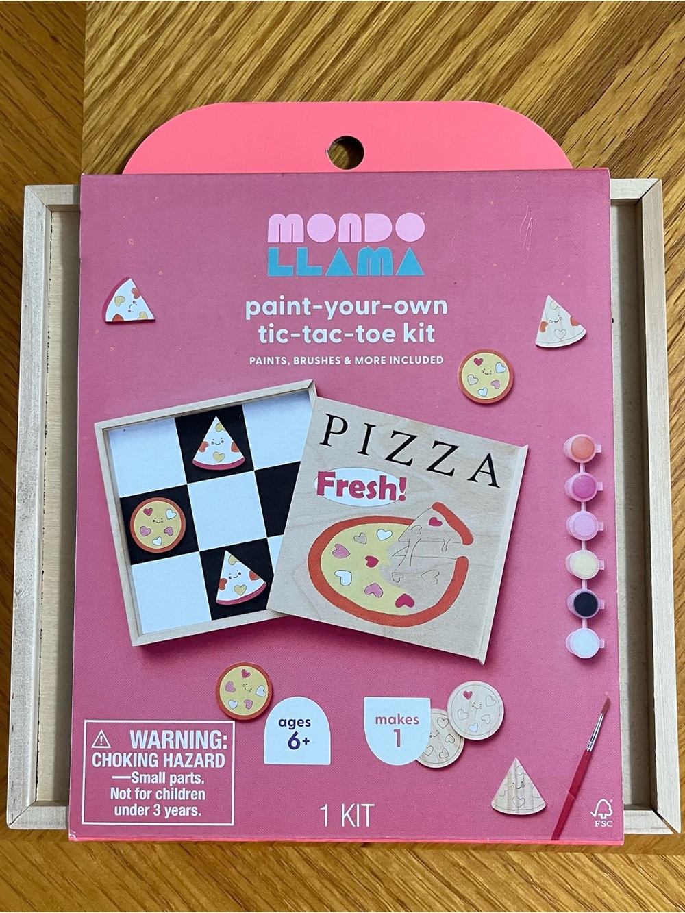 Mondo Llama Paint-Your-Own Pizza Tic-Tac-Toe Kit